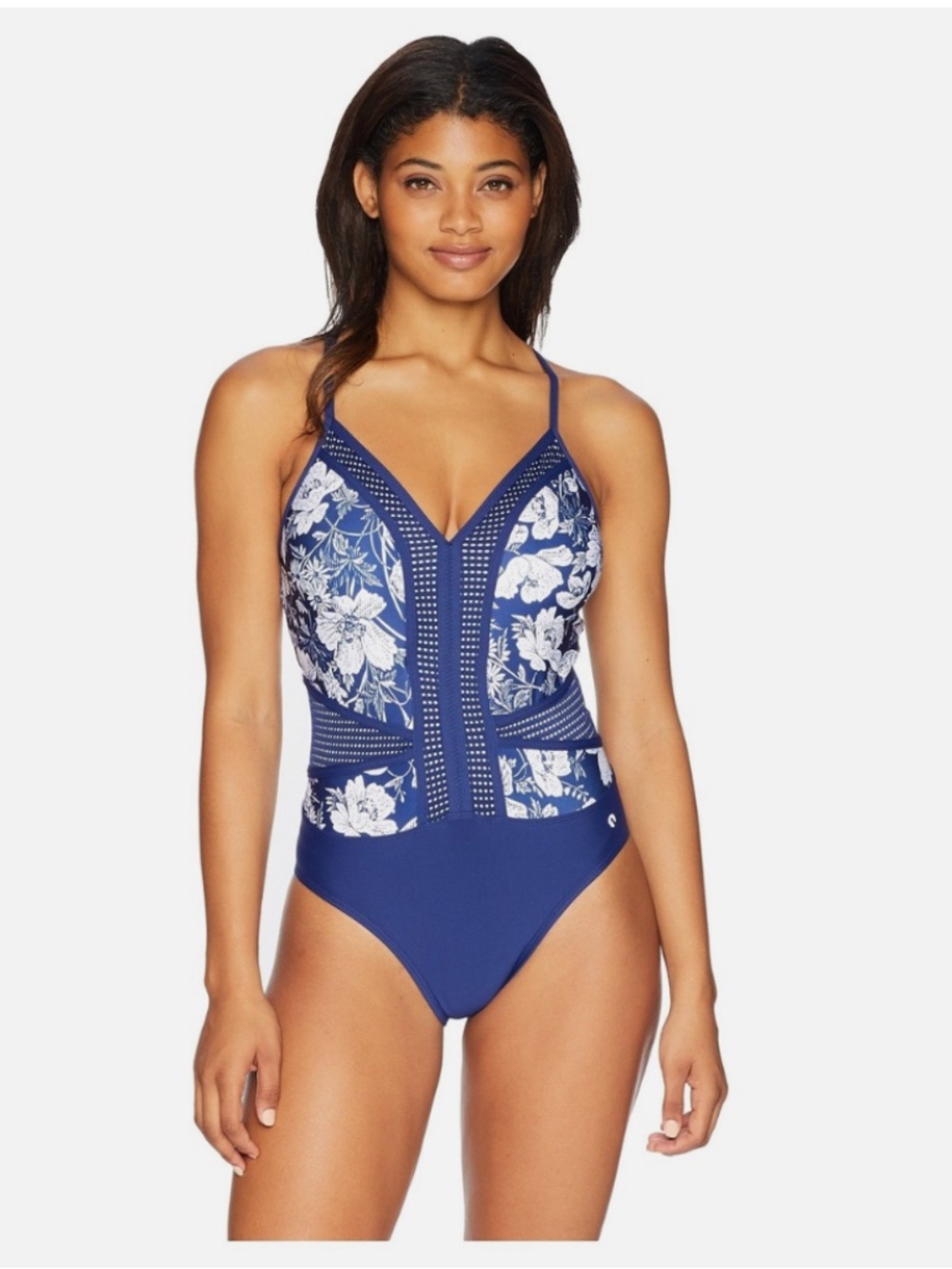 Next Rejuvenate One Piece Swimsuit Zen Garden Floral Navy Size